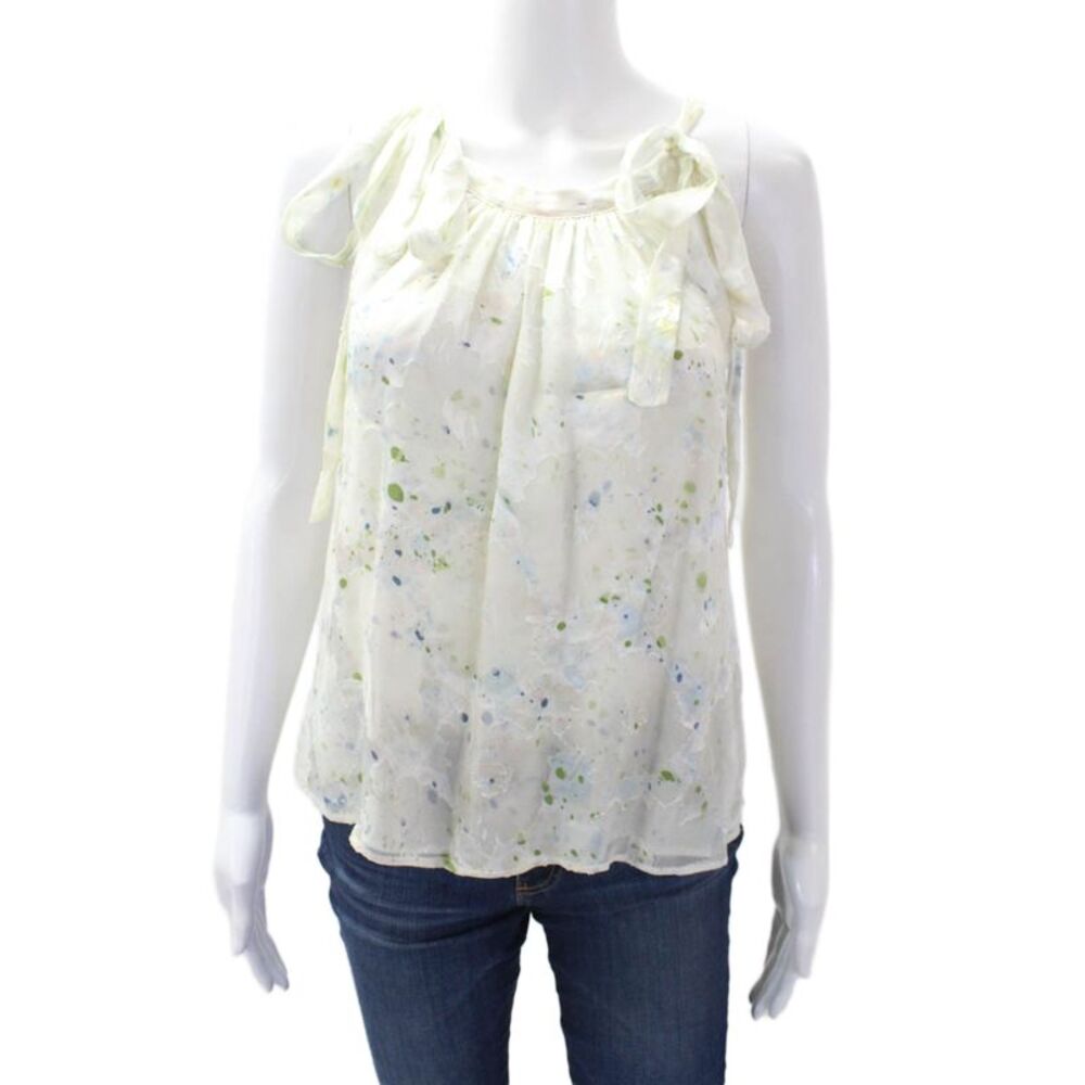 Amanda Bond Womens Spotted Print Halter Neck Sleeveless Blouse White Size XS/S
